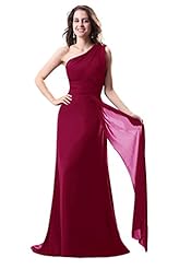 One Shoulder Floor Length Chiffon Evening Dress/Party Dress  with a Brush/Sweep Train 