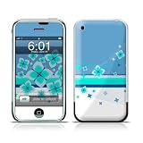 Flower Burst Blue Design Protective Skin Decal Sticker for Apple iPhone (2G)1st Generation
