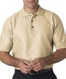 High Quality Izod Adult Double Mercerized Polo with Horizontal Satin Tonal Stripes - Stone Dust