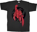 Superman Red Metal Foil Circle Black T-Shirt Tee