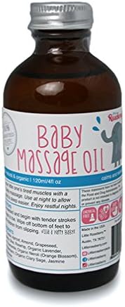 Baby Massage Oil - Best Massage Oil Blend to Relax Children - Natural and Organic Formula Proven to Alleviate Tired Children Muscles - Perfect to Use with a Baby Massager - Great Gift Along a Baby Massage Book - Tender Massage Strokes From Head to Toe - A Happier Baby - Gentle Oil Made in USA -Created By a Mom Therapist to Give You Immediate & Pleasant Results