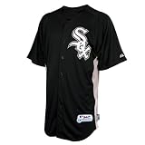 MLB Boys' Chicago White Sox Short Sleeve Authentic Button Front Cool Base Batting Practice Jersey (Black/Silver, X-Large)