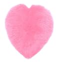 Pink Heart Deep Soft Pile Faux Fur Sheepskin Rug Set Size 75 x 75 cm
