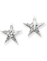 14k White Gold Diamond Star Shaped Earrings. Carat Wt- 0.467ct. Metal Wt- 1.75g
