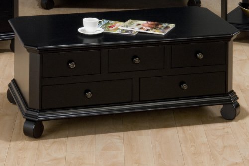 Billings Black Finished Rectangle Cocktail Table