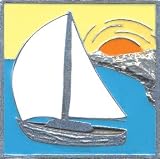 Sailboat Leather Luggage Tag