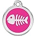 Red Dingo Personalized Fish Bone Pet ID Dog Tag (Small Hot Pink)