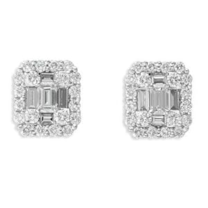 14k White Gold Diamond Earrings - JewelryWeb