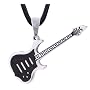 Lederhalskette mit Edelstahl E-Gitarren Anh�nger i&hellip von DonDon