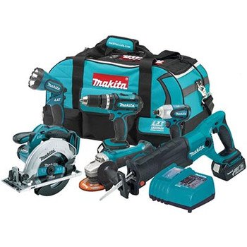 Best Price Factory-Reconditioned Makita LXT601-R 18V Cordless LXT Lithium-Ion 6-Piece Combo Kit