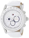 Best Buy Tommy Hilfiger Women’s 1781052 Sport Mother-Of-Pearl Dial White Croco Embossed Strap Subdial Watch Pink Chronograph Watch