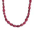 Necklace With 100.00ctw Genuine Rubies in 925 Sterling silver. Total item weight 23g Length 18in