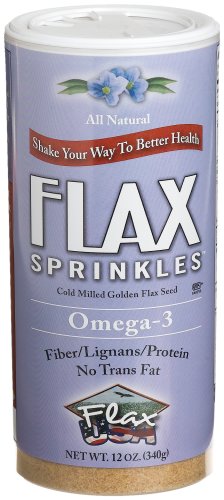 Flax Usa Flax Sprinkles Shakeable Cold Milled, 12-Ounce Canister (Pack of 6)