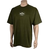 Buck Knives 3694 X-Large Men's Logo Olive Green Tee Shirt with 100% Preshrunk Cotton Construction