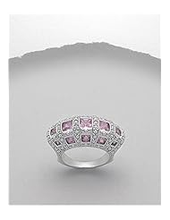 Pink CZ Ring In 92.5 Sterling Silver