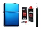 Produkt-Bild: Original Zippo Feuerzeug Sapphire Blue mit Gratis Stabfeuerzeug & Zubeh&ouml;r im Set