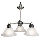 By Zlite-Dynasty Collection Satin Nickel/Black Finish 3 Light Chandelier