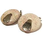 Jasper Cufflinks 03 Stone Spotted Pink Fashion Donut Silver Tab Brass Rock Crystal Healing