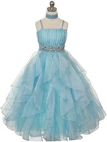 Fashion Plaza Girl's Organza Ruffle Flower Girl Wedding Pageant Dress K0044