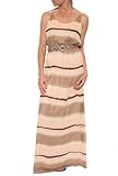 IMAGE OF Women's Alice & Olivia Jill Blouson Maxi Dress w/Belt in Tan Multi Large
