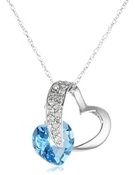 10k Gold Heart Diamond Pendant Necklace, 18"