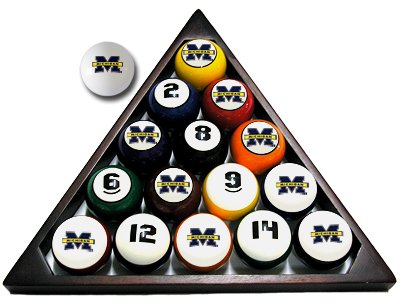 Pool Billiard Ball Set NCAA Team - Michigan - NCAA Team