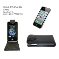 iPhone 4G Tasche mit eingebautem Li-Polymer Akku: Ledertasche f�r Apple Smartphone iPhone 4G 4Gs mit ~ 2100 mAh Akku -Schnittstelle incl. USB-Kabel