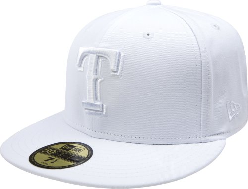 MLB Texas Rangers White on White 59FIFTY Fitted Cap (7 1/2)