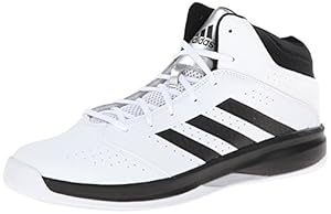 adidas Performance Men's Isolation 2 Basketball Shoe, White/Black/Metallic/Silver, 9 M US