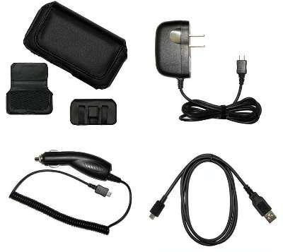 Best Price Cell Phone Accessories Bundle for Motorola CLUTCH i465 (Includes; Premium Leather Side Carry Case, Rapid Car Charger cla, Travel Home Wall Charger, USB Data Sync Cable) by Accessory Export
