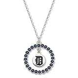 MLB Detroit Tigers Necklace W/ Blue Crystal Wreath