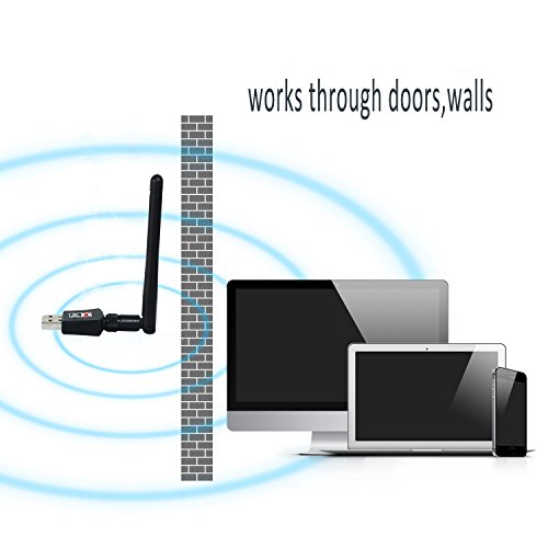 UYIKOO ® 300Mbps USB Wifi Dongle 2.4Ghz and 802.11N/G/B Wireless Network Adapter Band Antenna for Desktop PC Laptop,Support Windows XP,Win Vista,Win 7,Win 8.1,Mac OS X 10.6-10.11