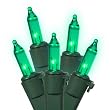 Set of 50 Teal Green Mini Christmas Lights - Green Wire
