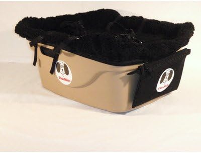 2 Seater Dog Car Seat Finish: Tan, Lining Color: Sherpa White, Harness Sizes: Small and Small