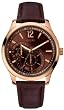 Guess #U10627G1 Men's Contemporary Brown Leather Multi Function Watch