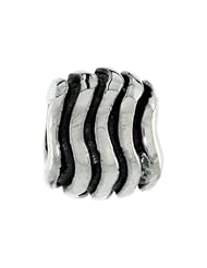 Sterling Silver Crooked Road Bead Charm for most Charm Bracelets