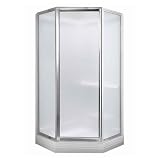 American Standard Acrylux Shower Door AS-3838Y1-NEOE5-213. 18 1/2'' x 24'' x 18 1/2'' x 72'', Rain Glass, Silver Shine finish