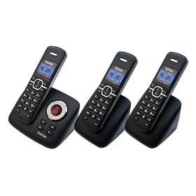 TalkTalk TT2023 Triple DECT Cordless Phone with Answer Machine - Black