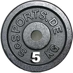 ScSPORTS Hantelscheiben Guss 4 x 5 Kg mit 30mm Bohrung