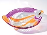 Bathroom Unique Shape Fish Pattern Glass Vessel Sink for Vanity