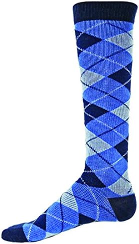 Posh Socks Manhattan Mens Dress Compression Socks ( Navy - Large )