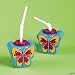 Butterfly-Shaped Cups With Straw (8 pc)