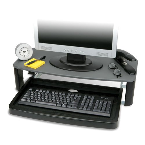wood laminate desktop Monitor Stand with Keyboard Tray | 500 x 500