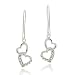Sterling Silver Diamond Accent Double Heart Dangle Earrings
