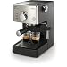 Saeco - Cafetera Espresso Class Hd832501, Manual, 15 Bares, Deposito Agua 1,2L, Apta Monodosis, Tubo Vapor Inox., Calienta Tazas. Negro, Frontal Inox.