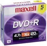 MAXELL DVD+R 4.7GB DVD Recordable Disc ( 5-Pack )