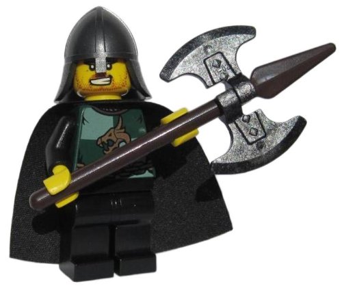 Dragon Knight (Axe Warrior) - LEGO Kingdoms Castle Minifigure with Cape and Battle Axe