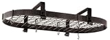 Enclume Oval Hammered Steel Low-Ceiling Pot Rack