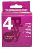 4PLay by Lifestyles Touch, 3 Luxurious Lubricated Latex Condoms, 2 Warming Massage Oils, and Massage Tips (Pack of 4)