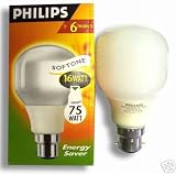 1 x 16 Watt (75 Watt equivalent light output) Philips Softone Bayonet Cap Low Energy Light Bulb.